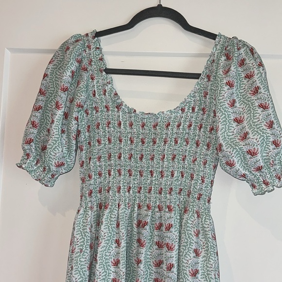 HILL HOUSE Louisa nap dress Trailing Vine print, midi dress XS - Picture 3 of 6